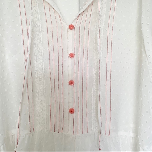 Matilda Jane sheer Swiss dot blouse white xl - Picture 4 of 7